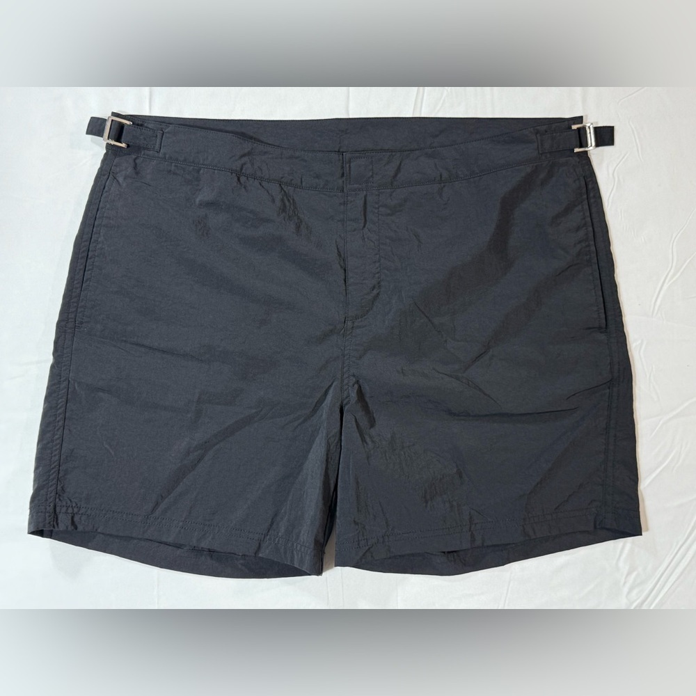 BUGATCHI Men's black nylon swim trunks size 38
